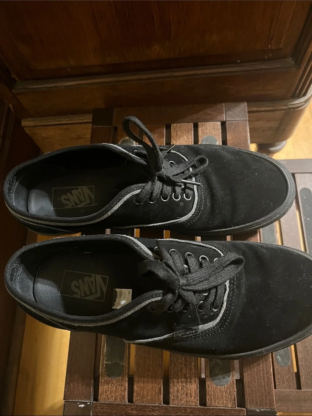 Vans Black Suede Low-Top Lace-Up Sneakers